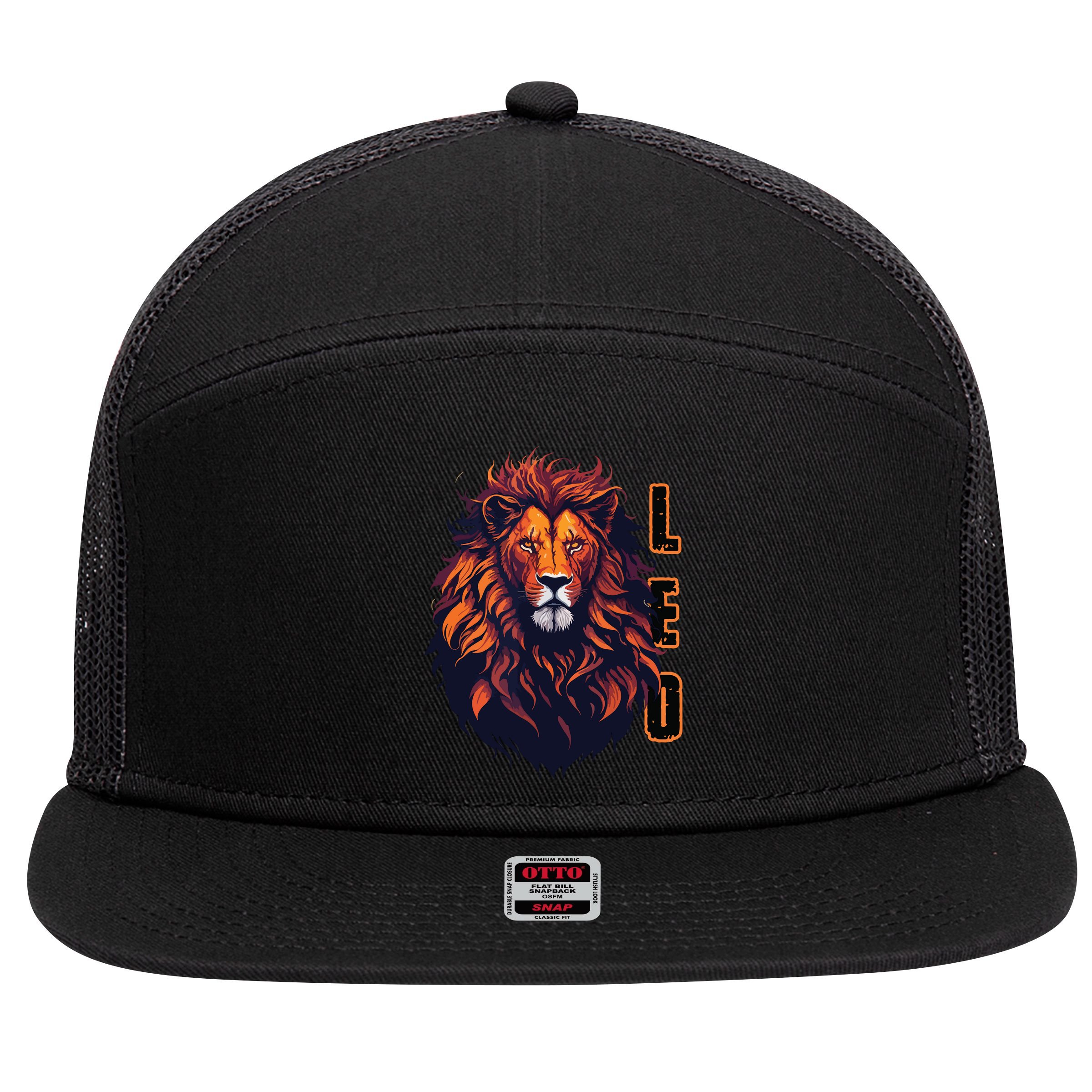 August Birthday Leo Lion Pride Graphic Zodiac 7 Panel Mesh Trucker Snapback Hat