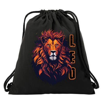 August Birthday Leo Lion Pride Graphic Zodiac Drawstring Bag