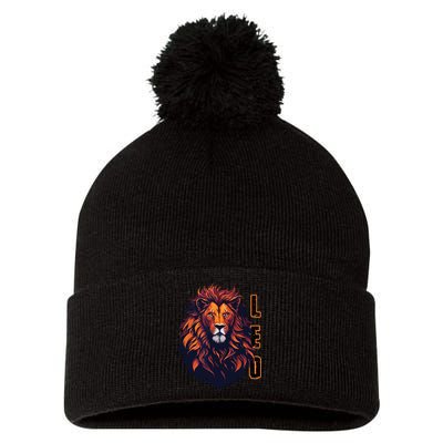 August Birthday Leo Lion Pride Graphic Zodiac Pom Pom 12in Knit Beanie