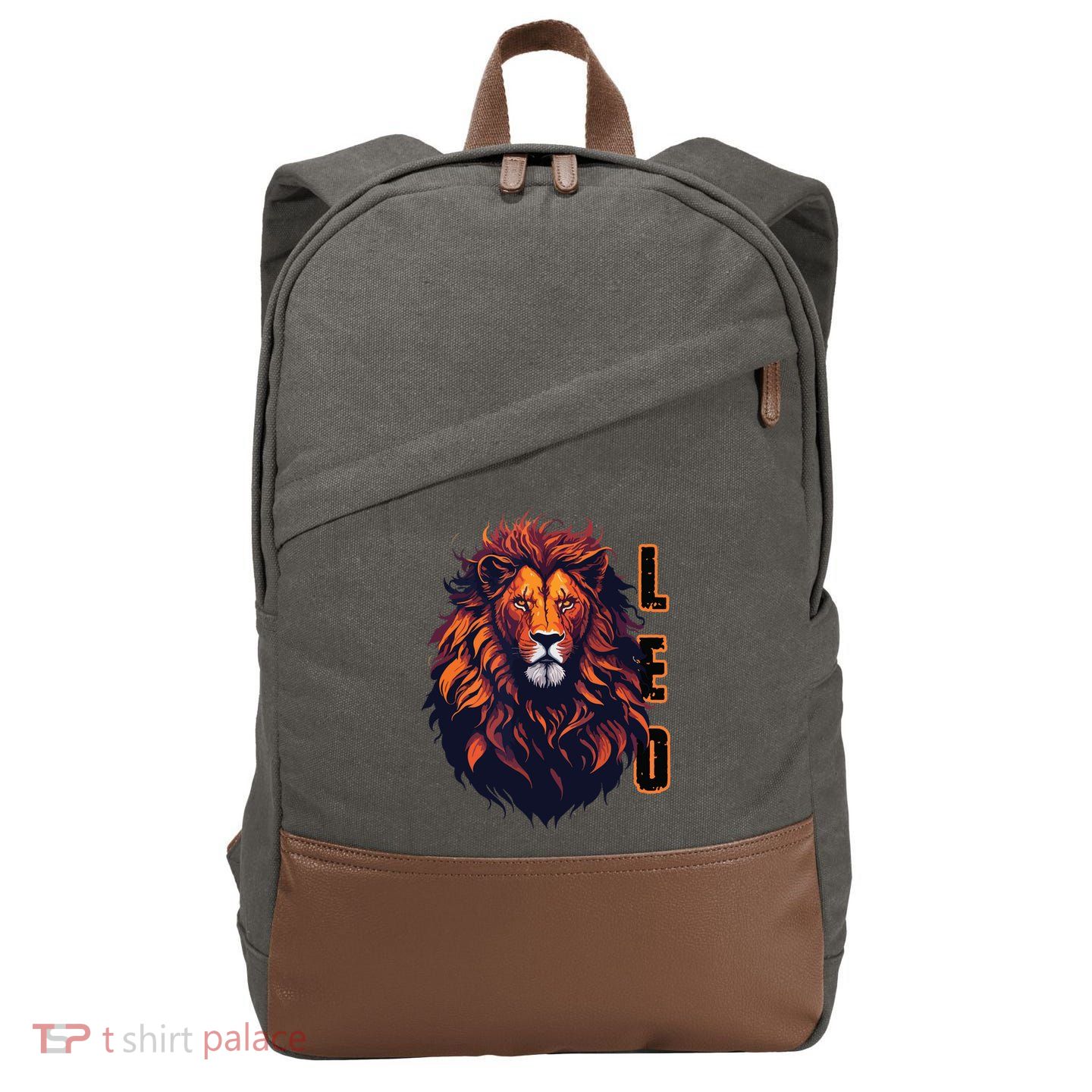 August Birthday Leo Lion Pride Graphic Zodiac Cotton Canvas Backpack