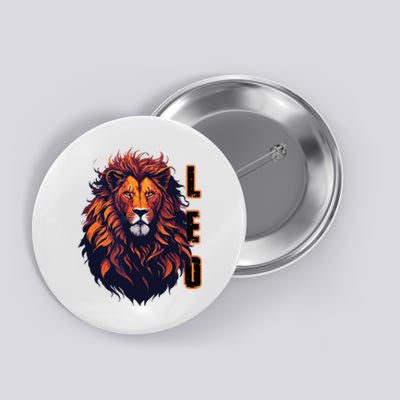 August Birthday Leo Lion Pride Graphic Zodiac Button