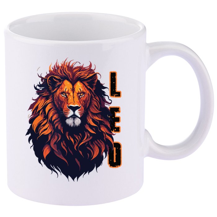 August Birthday Leo Lion Pride Graphic Zodiac 11oz C Handle Ceramic Mug