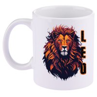 August Birthday Leo Lion Pride Graphic Zodiac 11oz C Handle Ceramic Mug