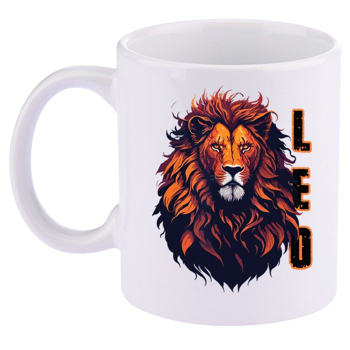 August Birthday Leo Lion Pride Graphic Zodiac 11oz C Handle Ceramic Mug