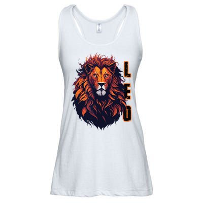 August Birthday Leo Lion Pride Graphic Zodiac Ladies Essential Flowy Tank