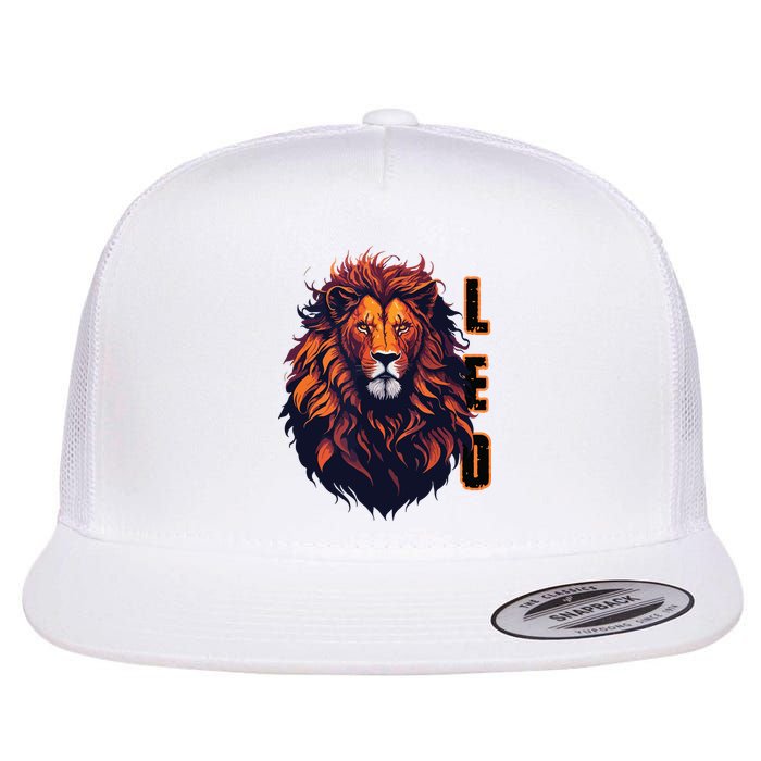 August Birthday Leo Lion Pride Graphic Zodiac Flat Bill Trucker Hat