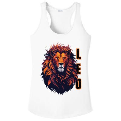 August Birthday Leo Lion Pride Graphic Zodiac Ladies PosiCharge Competitor Racerback Tank