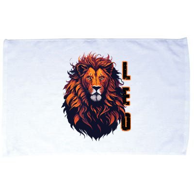 August Birthday Leo Lion Pride Graphic Zodiac Microfiber Hand Towel