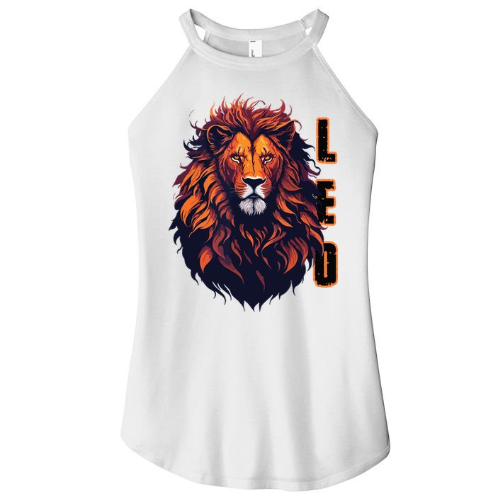 August Birthday Leo Lion Pride Graphic Zodiac Women's Perfect Tri Rocker Tank