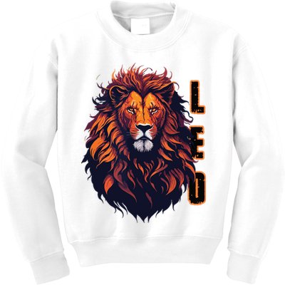 August Birthday Leo Lion Pride Graphic Zodiac Kids Sweatshirt