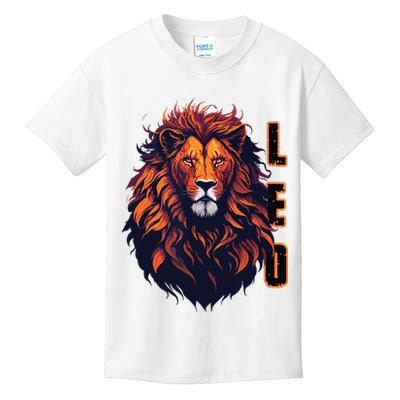 August Birthday Leo Lion Pride Graphic Zodiac Kids T-Shirt