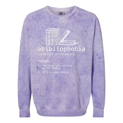 Abibliophobia Book Lover Vintage Reader Bookworm Bibliophile Colorblast Crewneck Sweatshirt