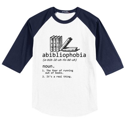 Abibliophobia Book Lover Vintage Reader Bookworm Bibliophile Baseball Sleeve Shirt