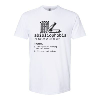 Abibliophobia Book Lover Vintage Reader Bookworm Bibliophile Softstyle CVC T-Shirt