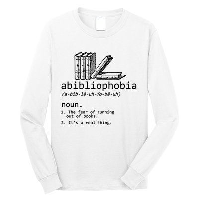 Abibliophobia Book Lover Vintage Reader Bookworm Bibliophile Long Sleeve Shirt