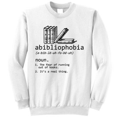 Abibliophobia Book Lover Vintage Reader Bookworm Bibliophile Sweatshirt