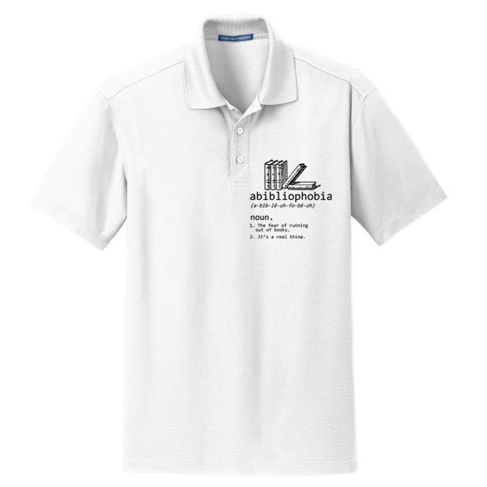 Abibliophobia Book Lover Vintage Reader Bookworm Bibliophile Dry Zone Grid Polo