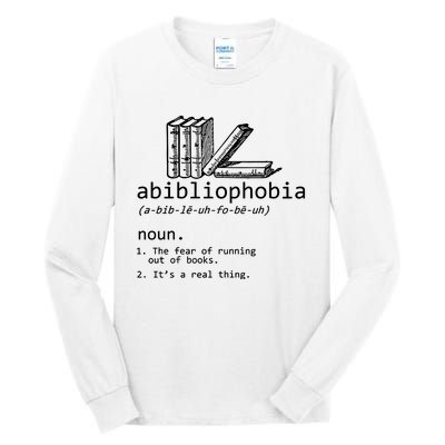 Abibliophobia Book Lover Vintage Reader Bookworm Bibliophile Tall Long Sleeve T-Shirt