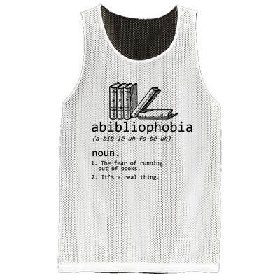 Abibliophobia Book Lover Vintage Reader Bookworm Bibliophile Mesh Reversible Basketball Jersey Tank