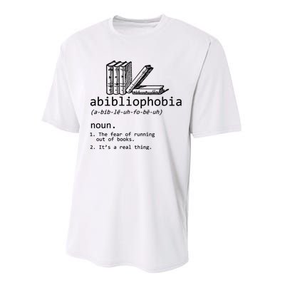 Abibliophobia Book Lover Vintage Reader Bookworm Bibliophile Performance Sprint T-Shirt