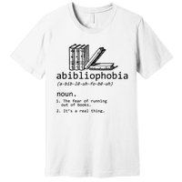 Abibliophobia Book Lover Vintage Reader Bookworm Bibliophile Premium T-Shirt