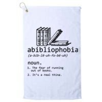 Abibliophobia Book Lover Vintage Reader Bookworm Bibliophile Platinum Collection Golf Towel