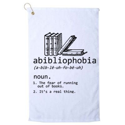 Abibliophobia Book Lover Vintage Reader Bookworm Bibliophile Platinum Collection Golf Towel