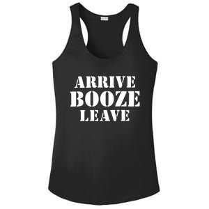 Arrive Booze Leave Ladies PosiCharge Competitor Racerback Tank