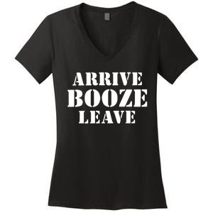 Arrive Booze Leave Women's V-Neck T-Shirt