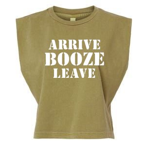 Arrive Booze Leave Garment-Dyed Women's Muscle Tee