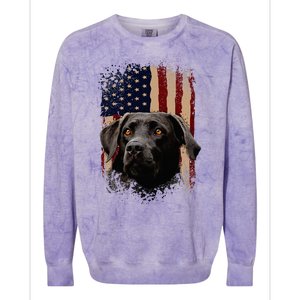 American Black Labrador USA Flag Lab Owner Colorblast Crewneck Sweatshirt