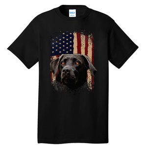 American Black Labrador USA Flag Lab Owner Tall T-Shirt