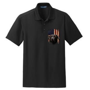 American Black Labrador USA Flag Lab Owner Dry Zone Grid Polo