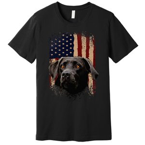 American Black Labrador USA Flag Lab Owner Premium T-Shirt