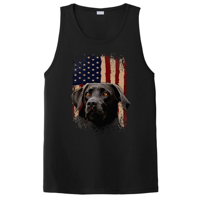 American Black Labrador USA Flag Lab Owner PosiCharge Competitor Tank