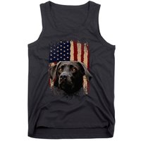 American Black Labrador USA Flag Lab Owner Tank Top