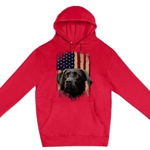 American Black Labrador USA Flag Lab Owner Premium Pullover Hoodie