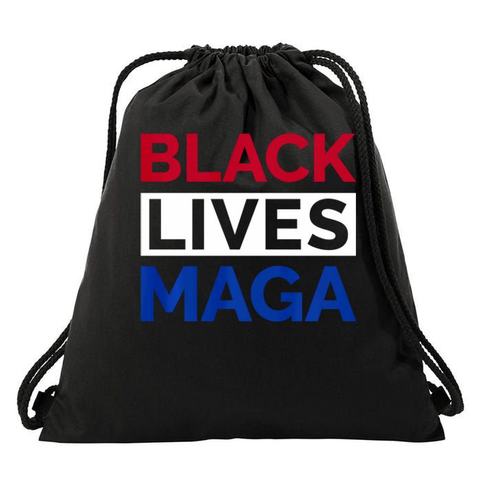 America Black Lives Trump Maga Drawstring Bag