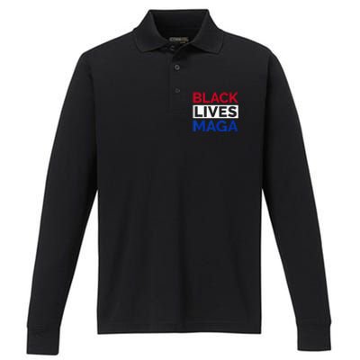 America Black Lives Maga Performance Long Sleeve Polo