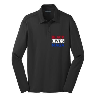 America Black Lives Maga Silk Touch Performance Long Sleeve Polo