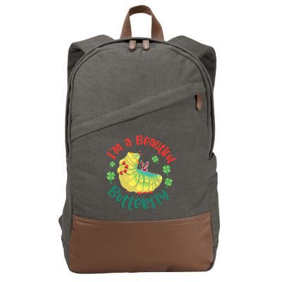 A Bug Life I'm A Beautiful Butterfly Funny Cute Gift Trending Cotton Canvas Backpack