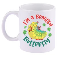 A Bug Life I'm A Beautiful Butterfly Funny Cute Gift Trending 11oz C Handle Ceramic Mug