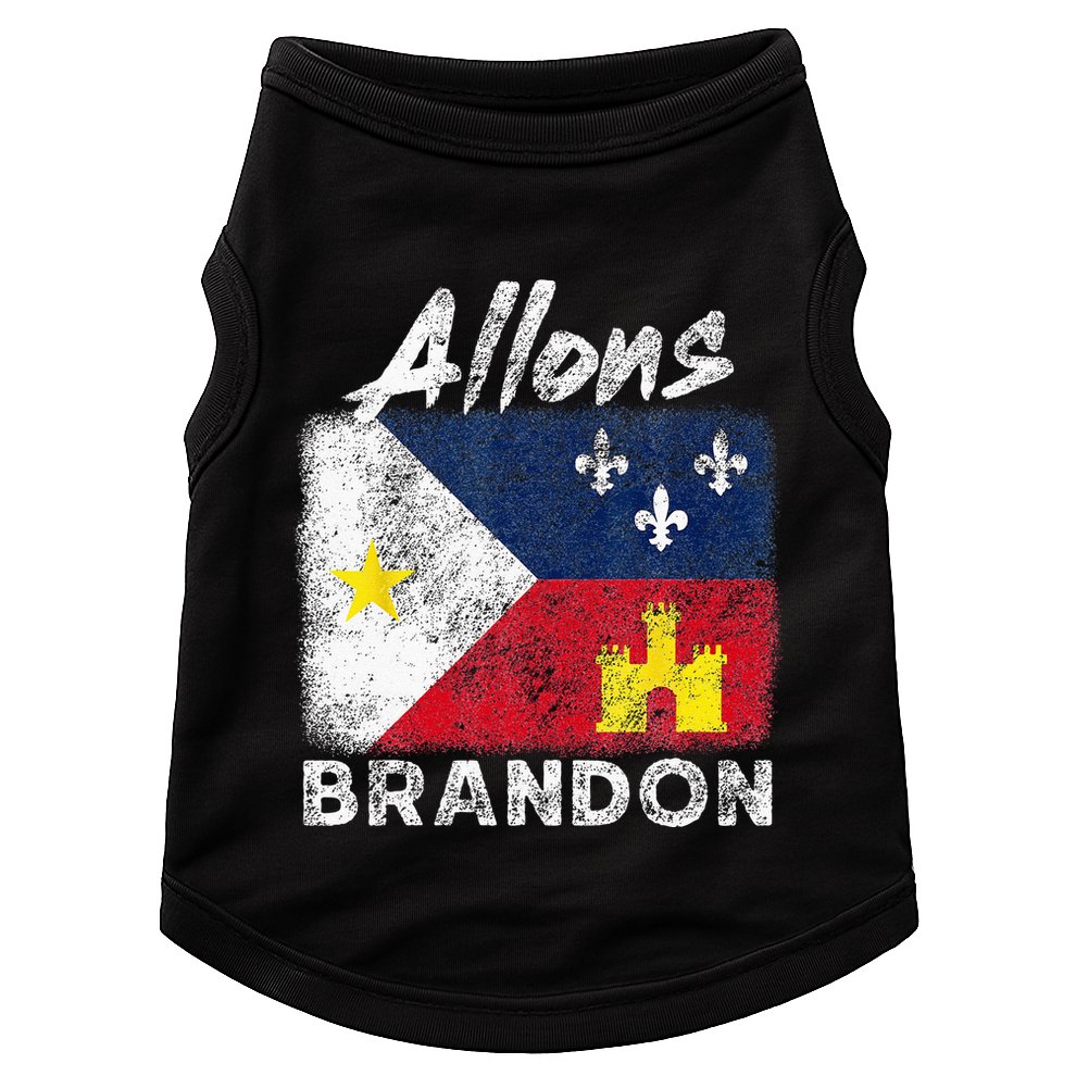 Allons Brandon Louisiana Acadiana Flag Distressed Effect Doggie Tank