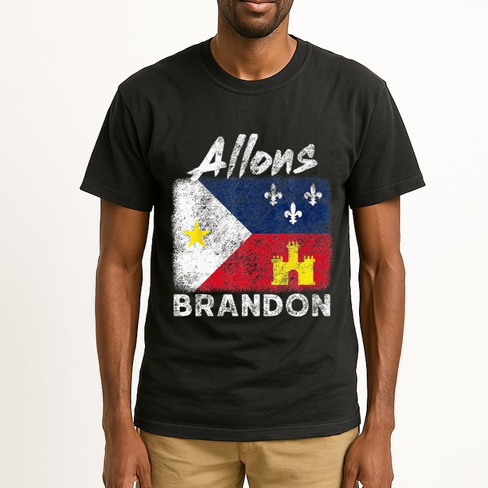 Allons Brandon Louisiana Acadiana Flag Distressed Effect Tall T-Shirt