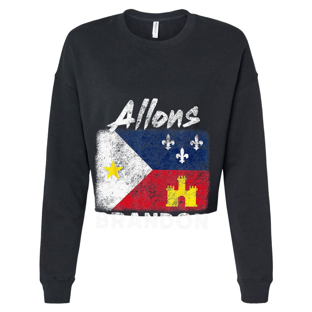Allons Brandon Louisiana Acadiana Flag Distressed Effect Tall T-Shirt
