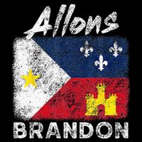 Allons Brandon Louisiana Acadiana Flag Distressed Effect Button
