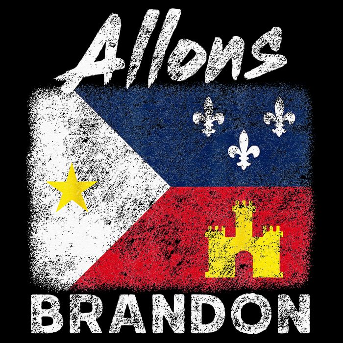 Allons Brandon Louisiana Acadiana Flag Distressed Effect Button