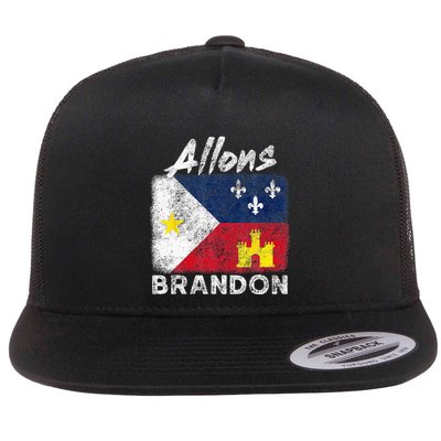 Allons Brandon Louisiana Acadiana Flag Distressed Effect Flatbill Hat