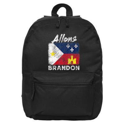 Allons Brandon Louisiana Acadiana Flag Distressed Effect 16 in Basic Backpack