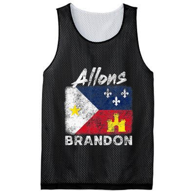 Allons Brandon Louisiana Acadiana Flag Distressed Effect Mesh Reversible Basketball Jersey Tank